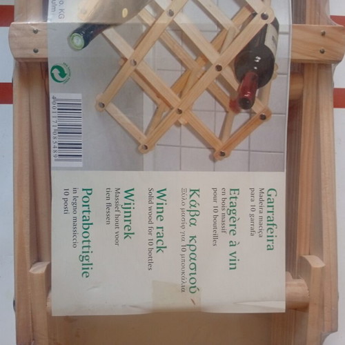 Wooden Folding Wine Rack for 10 Bottles new