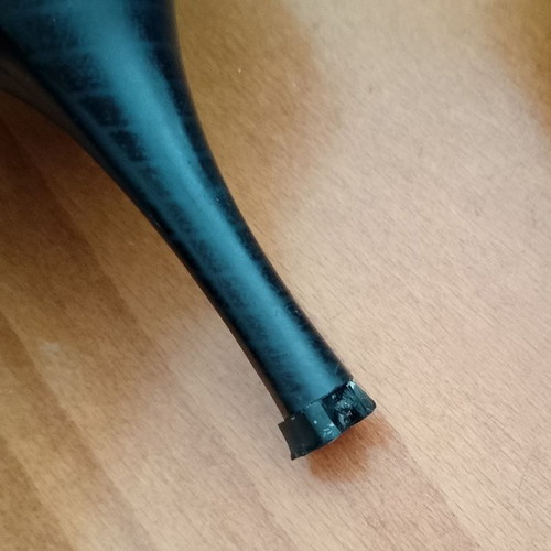 Slingback pumps in denim fabric and leather, size 39, like new