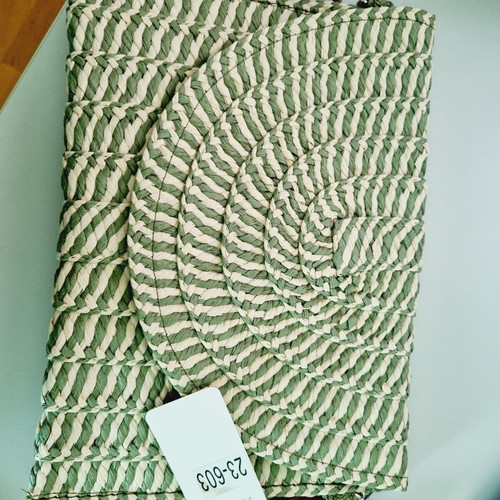 Straw crossbody bag new, beige with pistachio