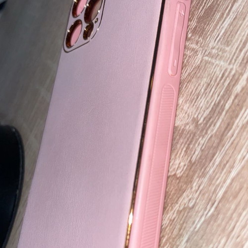 iPhone 12pro case pink with gold details new
