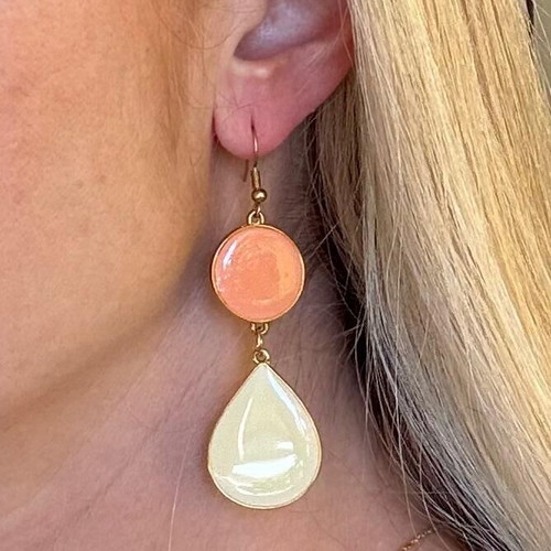 Anna Maria Mazaraki earrings like new, beige and orange