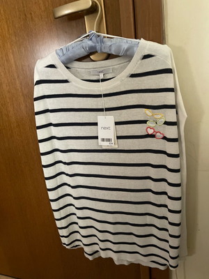 Oversized tank top Next new, sizes L XL XXL, navy blue and cream
