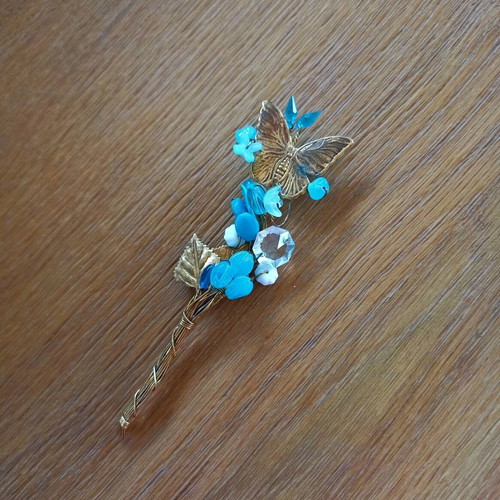Butterfly woven with wire and crystals like new