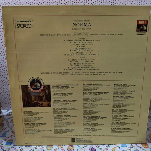 Bellini Callas Norma vinyl record used, classical