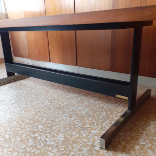 Tsousoglou office desk, wooden with metal legs, 1970s