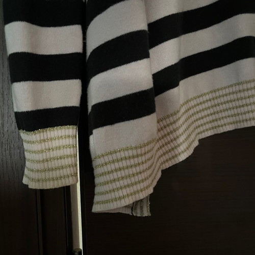 Knitted cardigan used with embroidery on back, size S, black