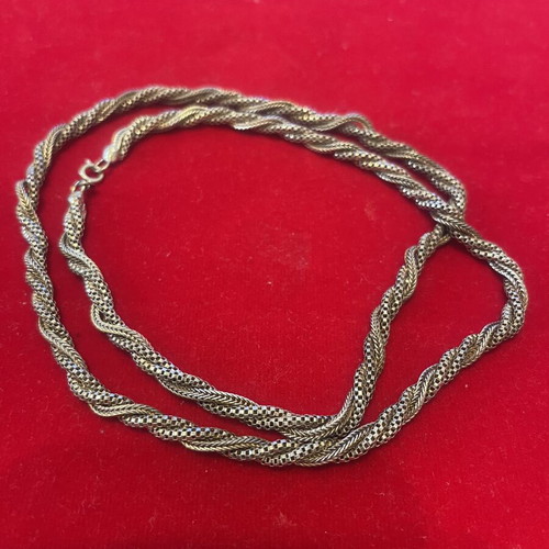 Silver 925 Vintage Solid Necklace used, 70 cm, 40 grams
