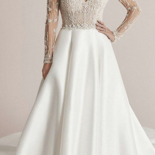 Justin Alexander wedding dress new, size L 40 12, white