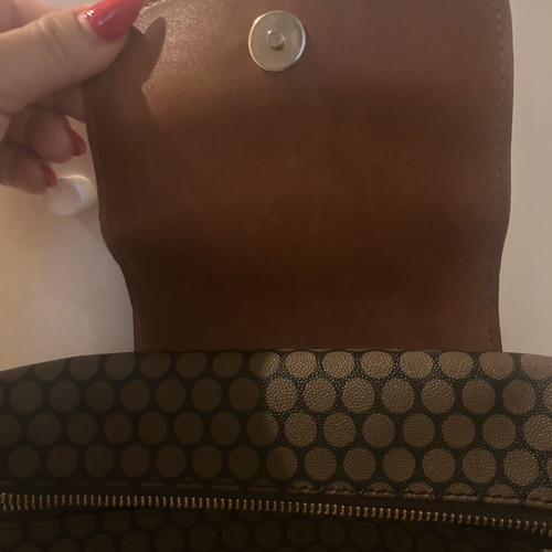 Thiros backpack new, gray and beige with leather pocket