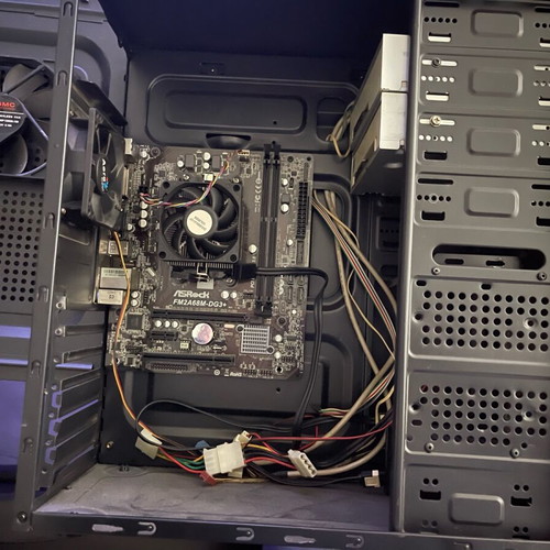 Desktop computer case used with Asrock fm2A68m-DG3 motherboard