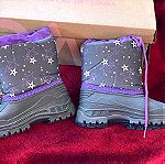  Παιδικές γαλότσες μπότες χιονιού μποτάκια  για κορίτσι με κορδόνι στην πάνω πλευρά και εσωτερική επένδυση. Νούμερο 24 καινουριες με ετικέτες. Αφόρετες, κανονική εφαρμογή