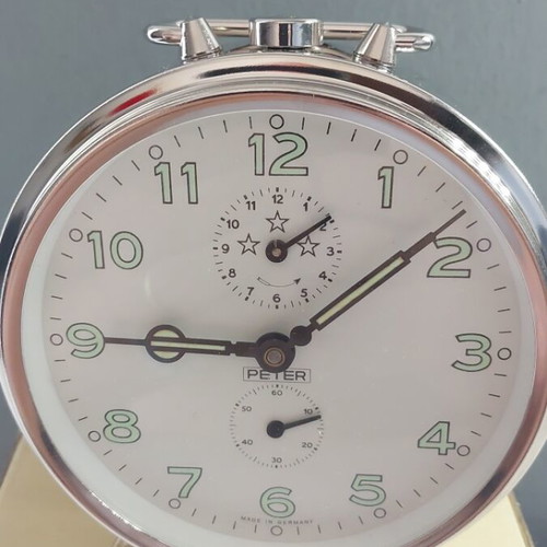Peter metal alarm clock new, vintage 11 cm