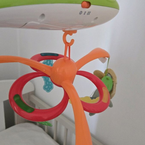 Chicco crib mobile like new with plush animals