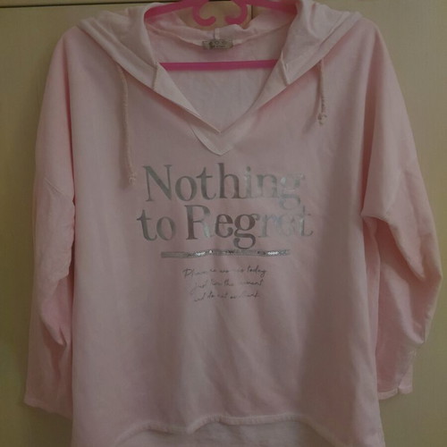 Women's hoodie layered style in soft pink and white like new