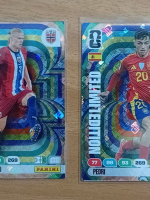 Panini World Cup 2026 Adrenalyn XL Limited Edition Hologram κάρτες Haaland & Pedri μικρό μέγεθος σαν καινούργιο