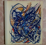 Abstract art triptych BLUE made to order