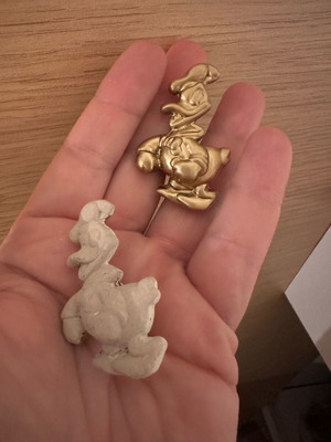 Donald Duck knobs used, pack of 6, brass and painted
