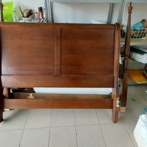 Semi-double American solid wood bed with mattress and base