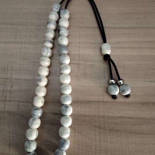 Handmade worry beads with acrylic beads, 33+1+2 beads