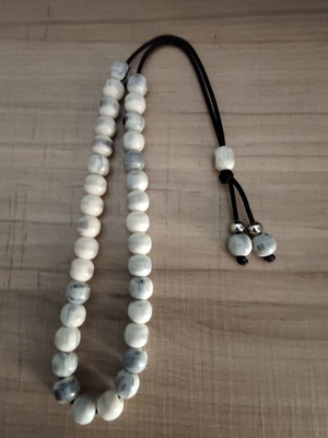 Handmade worry beads with acrylic beads, 33+1+2 beads