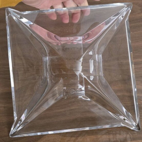Rogaska crystal bowl modern geometric design like new