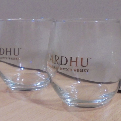 Cardhu scotch whisky promotional set of 2 glasses used