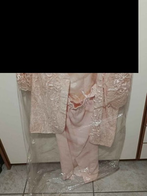 Karen Millen evening set with lace jacket and skirt used, pink