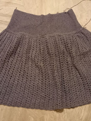Knitted skirt used, gray, size S