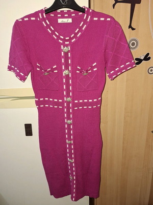 Knit midi pencil dress pink like new