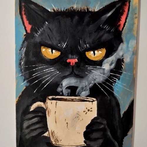 Painting on canvas with acrylics 18x26 cm new