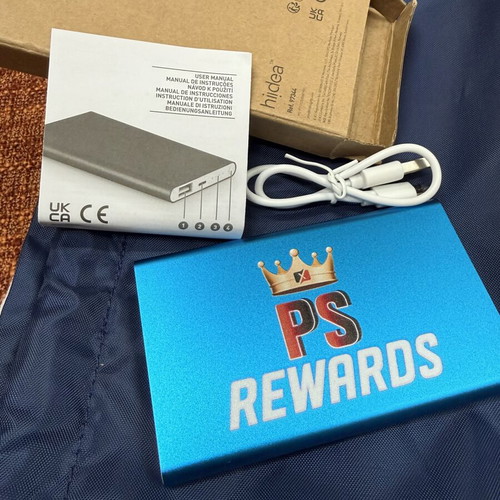 Power Bank 4000mAh new, blue matte aluminum with design