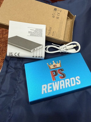 Power Bank 4000mAh καινούργιο, μπλε ματ αλουμίνιο με σχέδιο