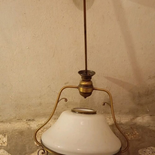 Bronze ceiling light with glass like new