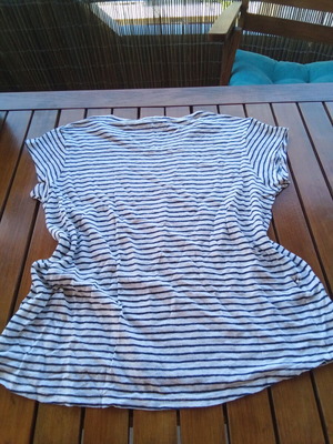 Striped jersey blouse Mango like new, size M, white and blue