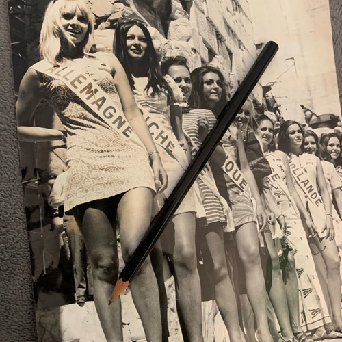 Ms Europe beauty pageant 1970 Piraeus photo used, 24x18 cm