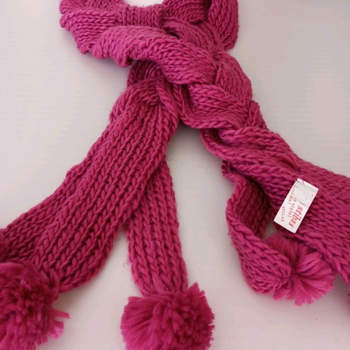 Pink braided scarf new