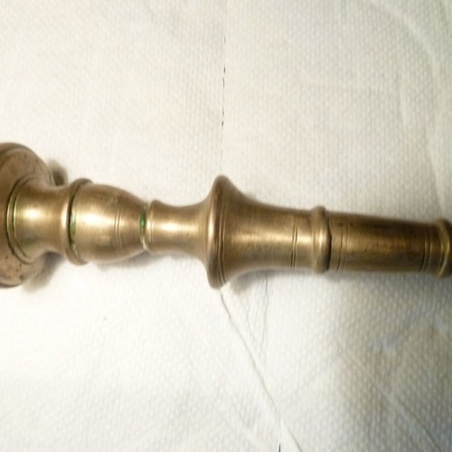 Antique solid bronze German candlestick used, early 20th century