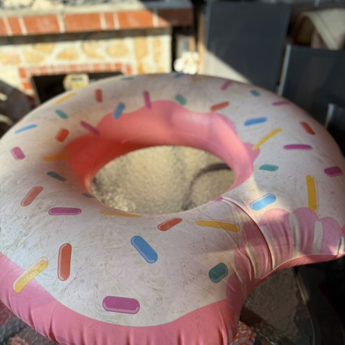 Inflatable Donut Pool Float with Colourful Sprinkles