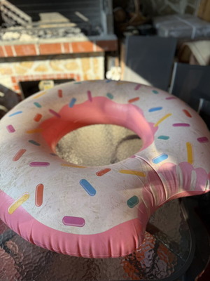 Inflatable Donut Pool Float with Colourful Sprinkles