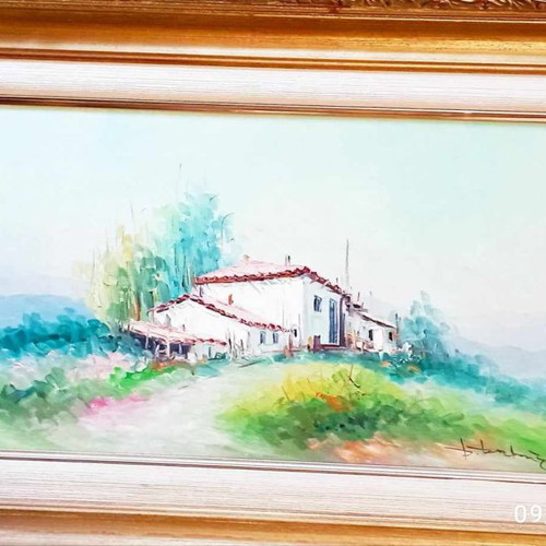 Oil painting on canvas by D. Dimitriou in excellent condition with frame