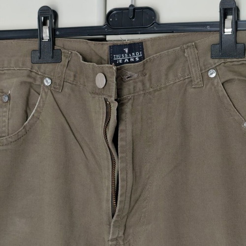 Trussardi fabric pants used, olive color, size M