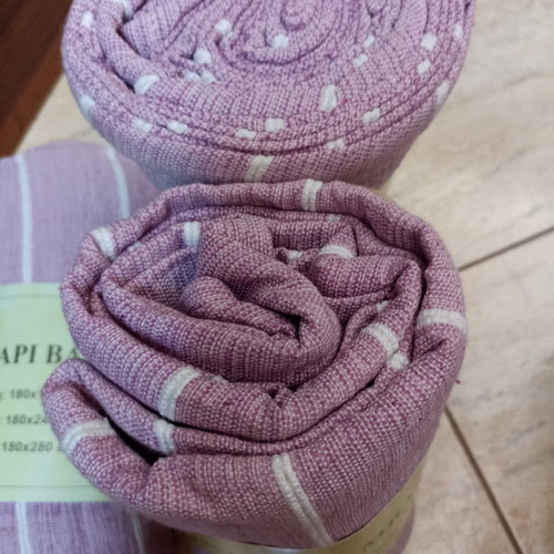 Set of 3 lilac throws with defect summer