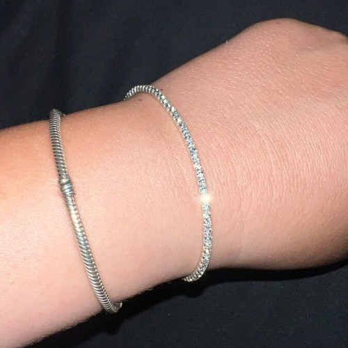 Diamond tennis bracelet new, white silver