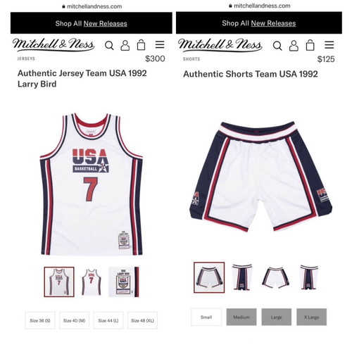 Mitchell & Ness Authentic Jersey Team USA 1992 #7 Larry Bird set