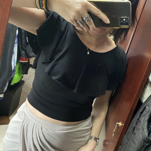 Top with beautiful back like new, size S/M, black