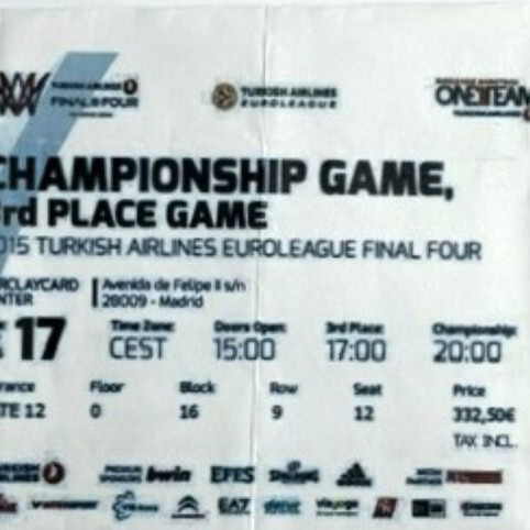 Συλλεκτικά εισιτήρια Turkish Airlines EuroLeague Final Four σετ σαν καινούργιο