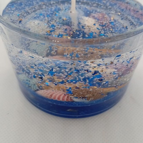 Gel candle Ocean Luxury handmade with gold leaf and Wood & Salt scent