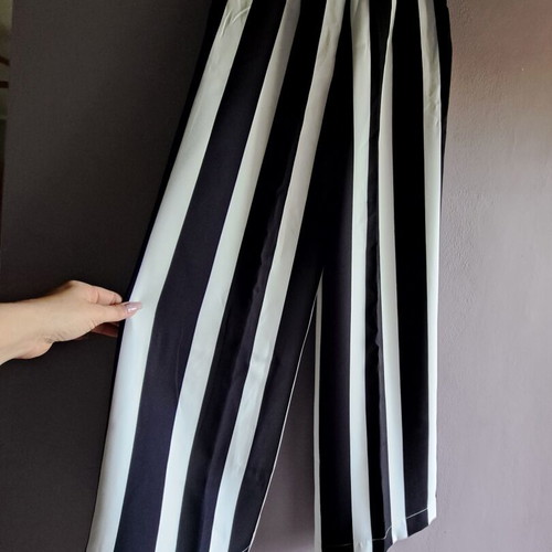 Frida Kahlo striped pants black and white new SheX