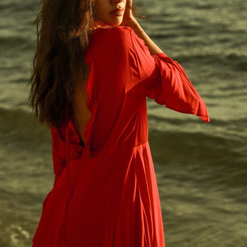 Mini dress red like new, size small