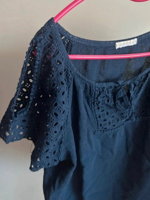 Blouse linen and cotton large blue like new M Made In Italy
